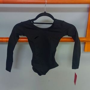 NWT Small Child Long Sleeve Black Leotard by Capezio